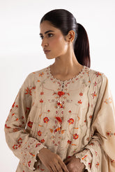 Stitched Embroidered Raw Silk Suit